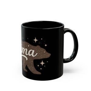 Mama Bear Bear Silhouette Mug | Black Ceramic Coffee Cup image 5