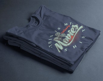 映画鑑賞Tシャツ：ユニセックス映画愛好家Tシャツ、ソフトコットン