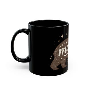 Mama Bear Bear Silhouette Mug | Black Ceramic Coffee Cup image 3
