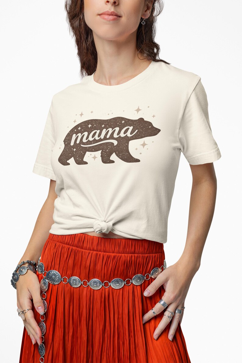 Camiseta Mamá Osa / Silueta de Osa con Estrellas imagen 2