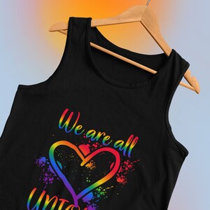 LGBTQ+ Pride Tank Top: "We are all UNIQUE" Graphic Tee image 1
