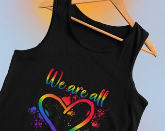 LGBTQ+ Pride Tank Top: "We are all UNIQUE" Graphic Tee