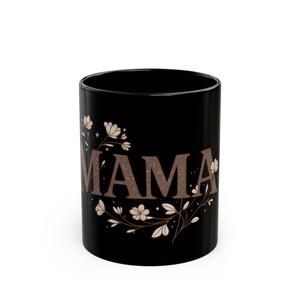 Boho Floral Mama Coffee Mug - Minimalist Mom Gift image 1