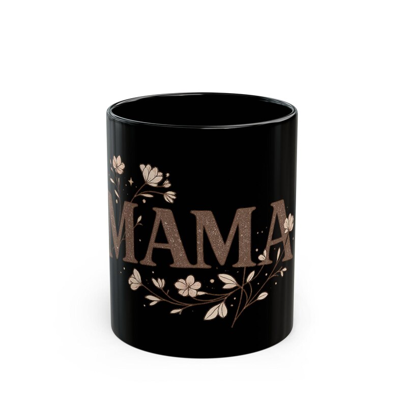 Boho Floral Mama Coffee Mug - Minimalist Mom Gift image 1