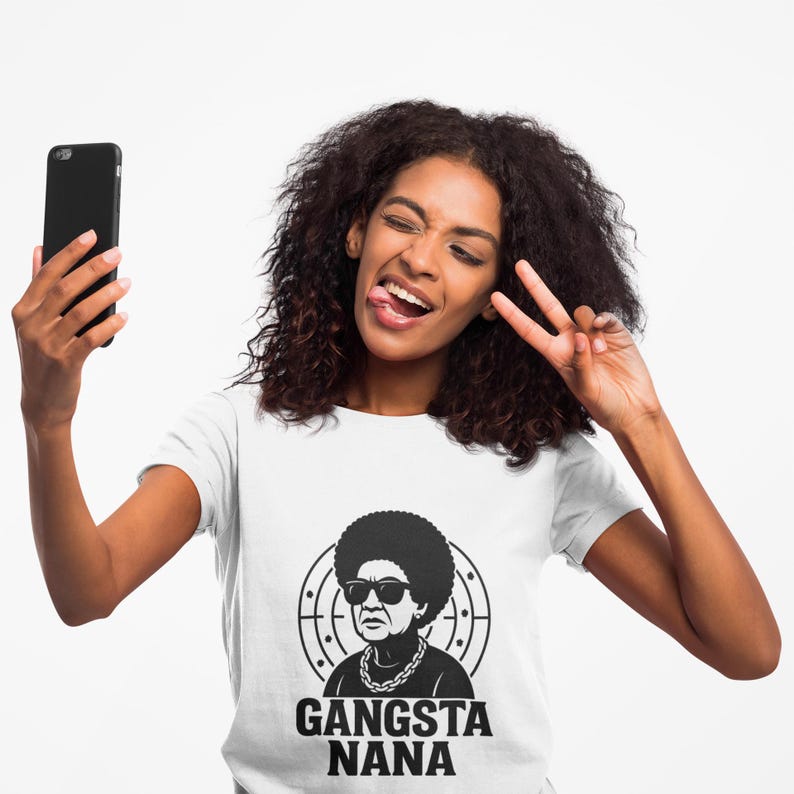 Gangsta Nana T-Shirt: Funny Grandma Hip Hop Style Graphic Tee image 2