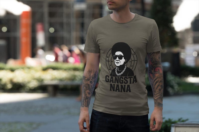 Gangsta Nana T-Shirt: Funny Grandma Hip Hop Style Graphic Tee image 4