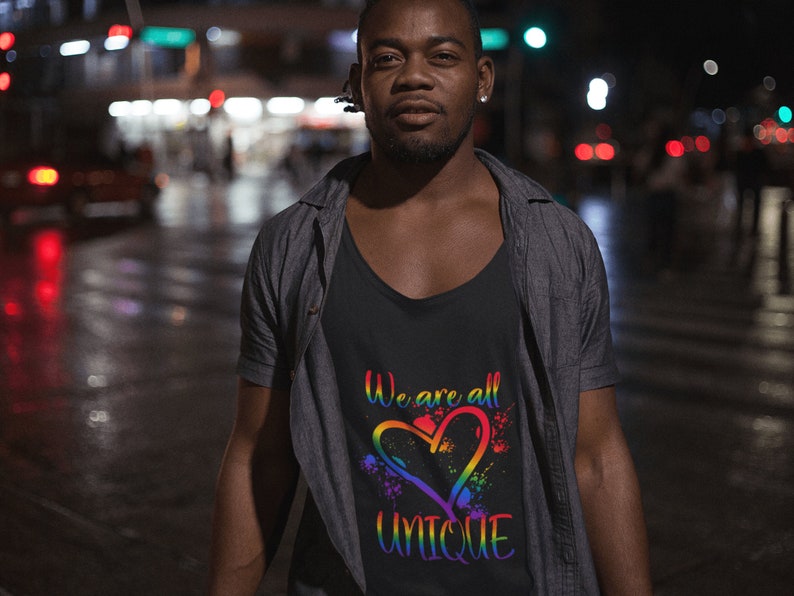 LGBTQ+ Pride Tank Top: "We are all UNIQUE" Graphic Tee image 6
