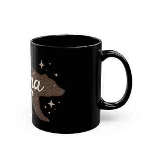 Mama Bear Bear Silhouette Mug | Black Ceramic Coffee Cup image 2