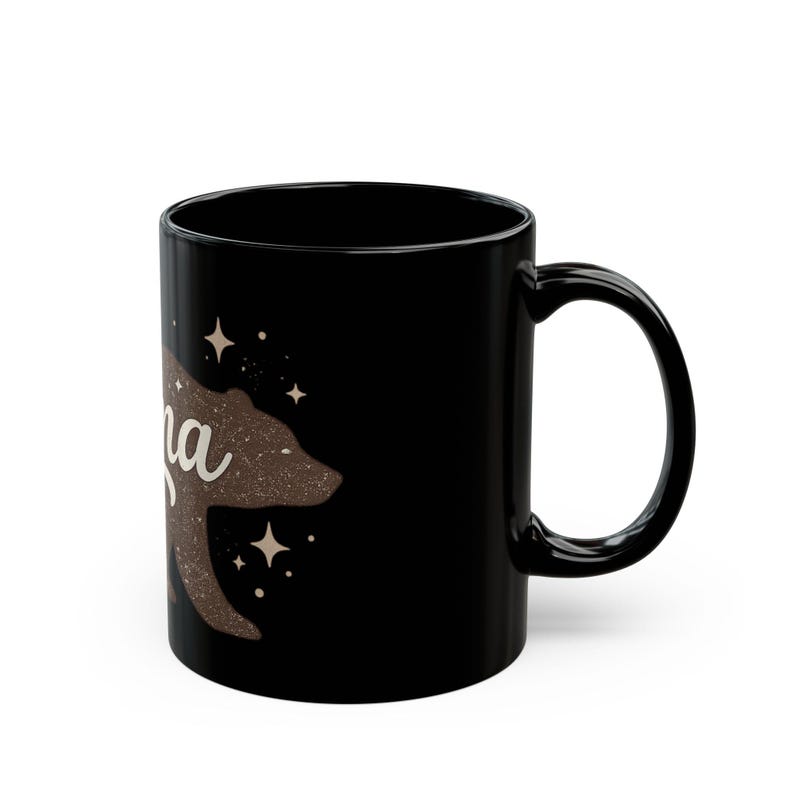 Mama Bear Bear Silhouette Mug | Black Ceramic Coffee Cup image 2