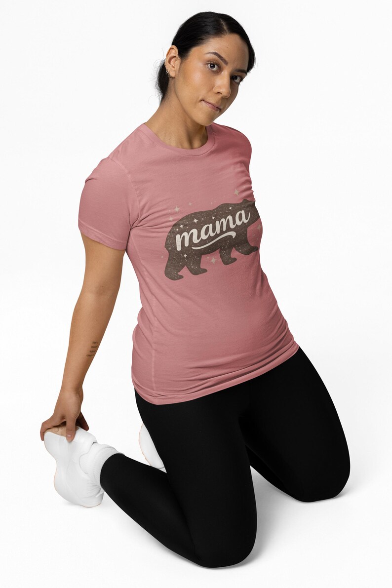 Camiseta Mamá Osa / Silueta de Osa con Estrellas imagen 4