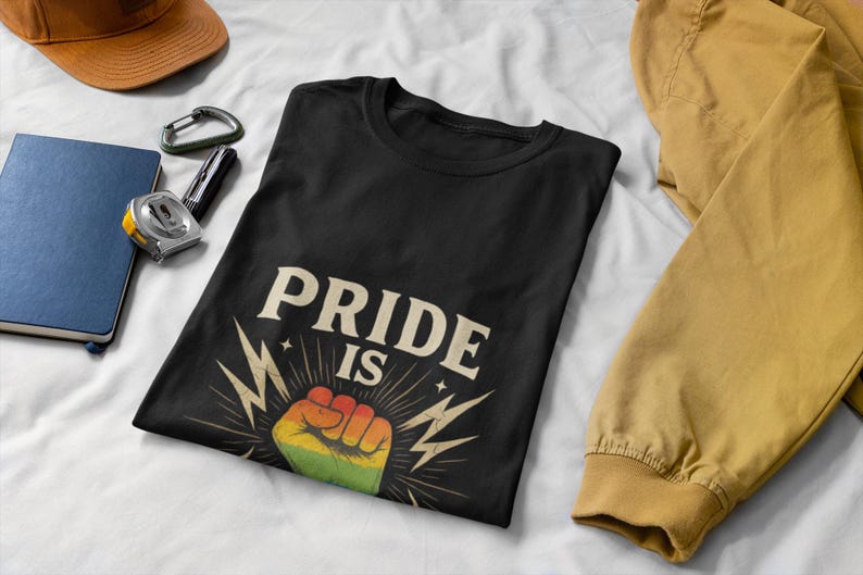 Pride Is Power Rainbow Fist T-Shirt: LGBTQ+ Equality Activist Apparel image 5