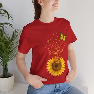 Sunflower Butterfly T-Shirt: Nature-Inspired Graphic Tee image 8