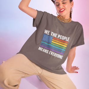 Pride American Flag Unisex Tee: LGBTQ+ Support Shirt image 4