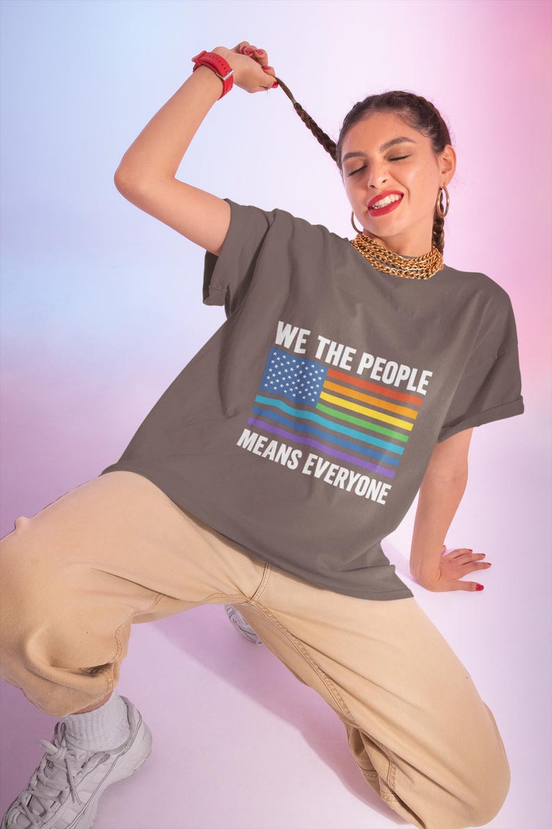 Pride American Flag Unisex Tee: LGBTQ+ Support Shirt image 4