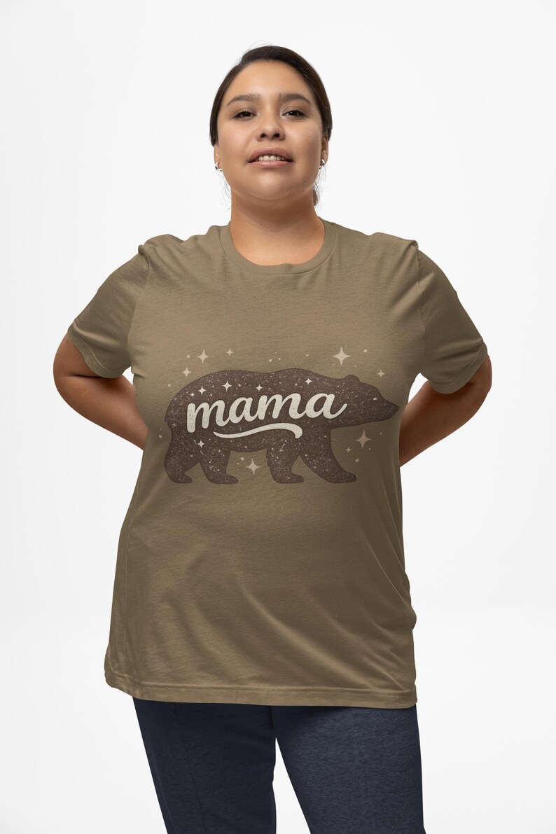 Camiseta Mamá Osa / Silueta de Osa con Estrellas imagen 5
