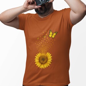 Sunflower Butterfly T-Shirt: Nature-Inspired Graphic Tee image 4