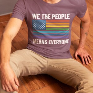 Pride American Flag Unisex Tee: LGBTQ+ Support Shirt image 3
