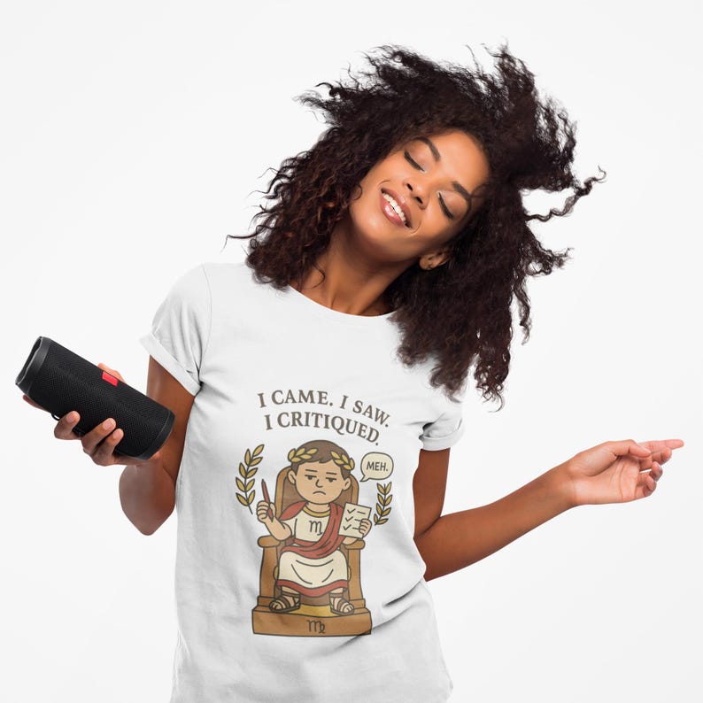 Funny Virgo Roman Emperor T-Shirt, I Came I Saw I Critiqued image 2