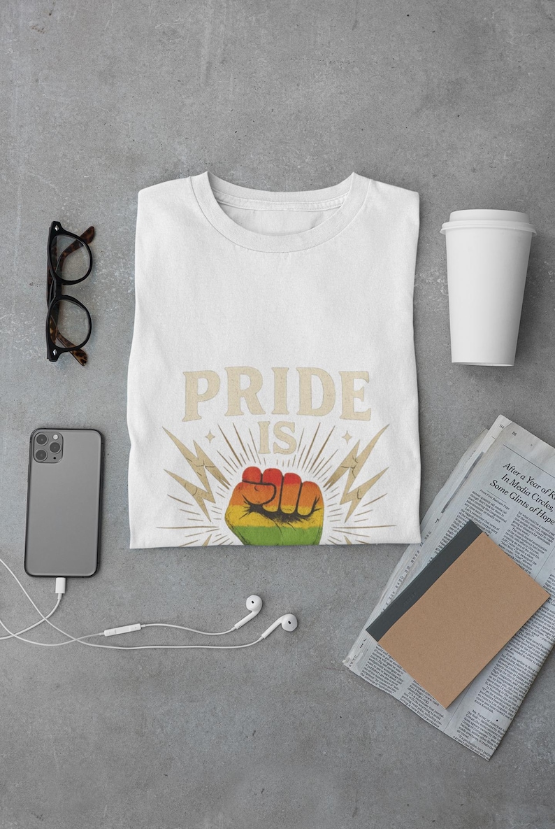 Pride Is Power Rainbow Fist T-Shirt: LGBTQ+ Equality Activist Apparel image 4