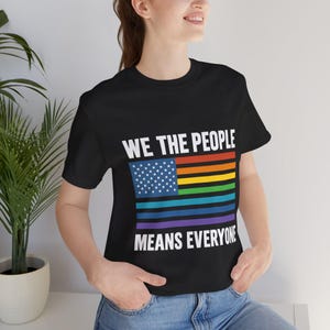 Pride American Flag Unisex Tee: LGBTQ+ Support Shirt image 2