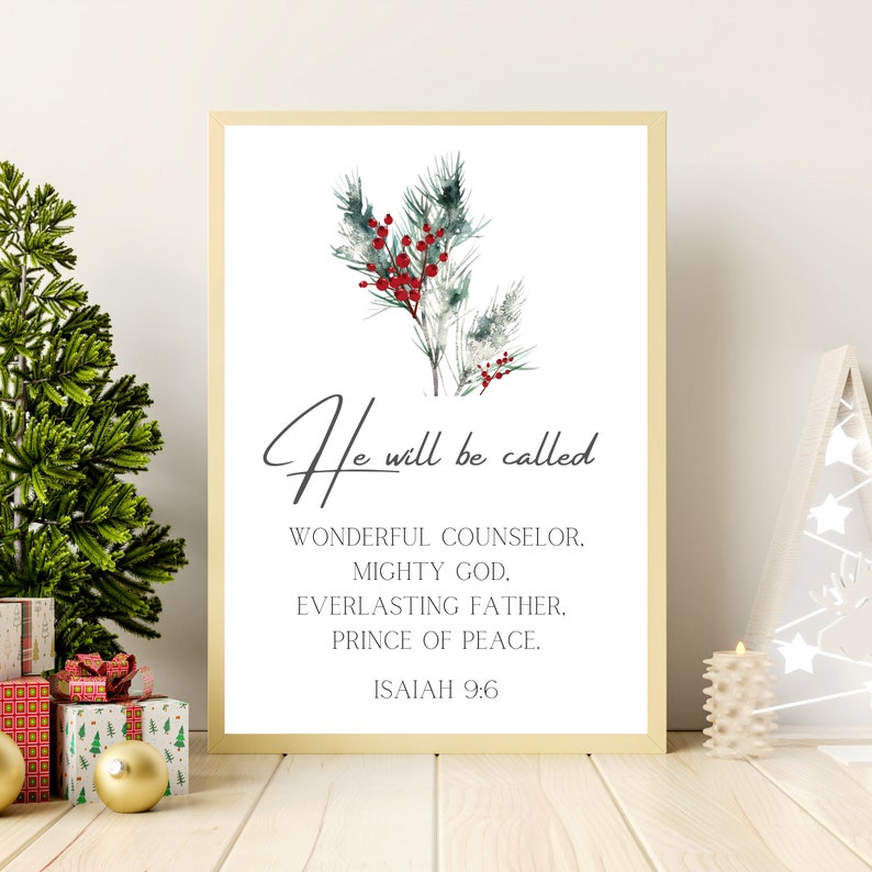 Weihnachten Bibel Vers Wall Art Jesaja 9 6 Print Christmas Etsy.de