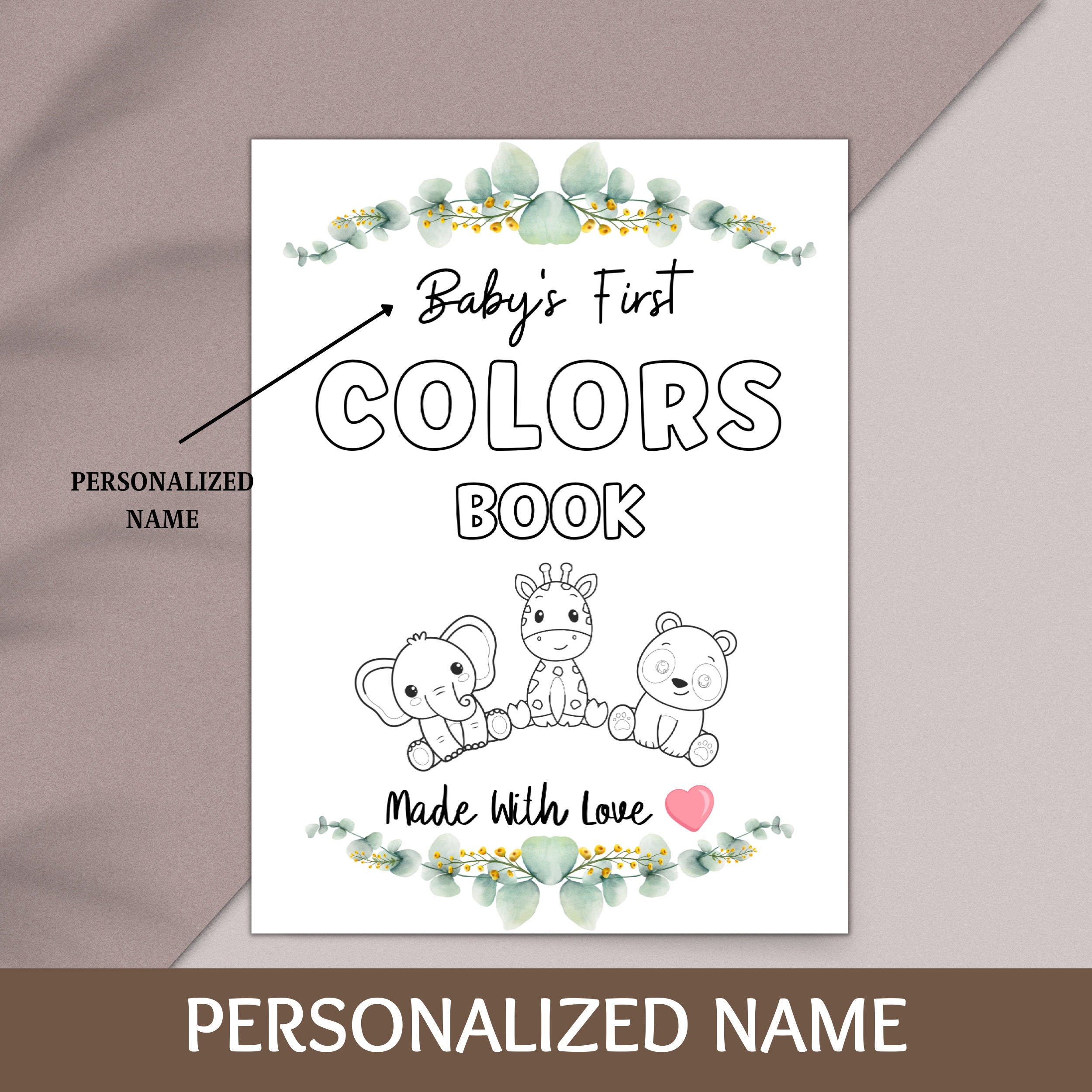 Baby's First Colors Book, Kid's Coloring Pages, DIY Baby Shower