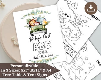Woodland Animal ABC Coloring Book: Baby Shower Activity (PDF)