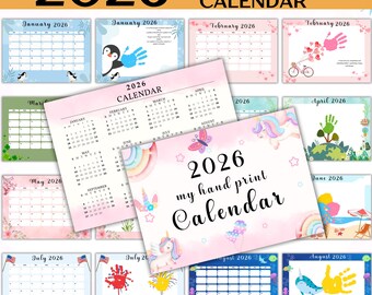 2026 Handprint Calendar Craft: DIY Kids Memory Keepsake (Printable PDF)
