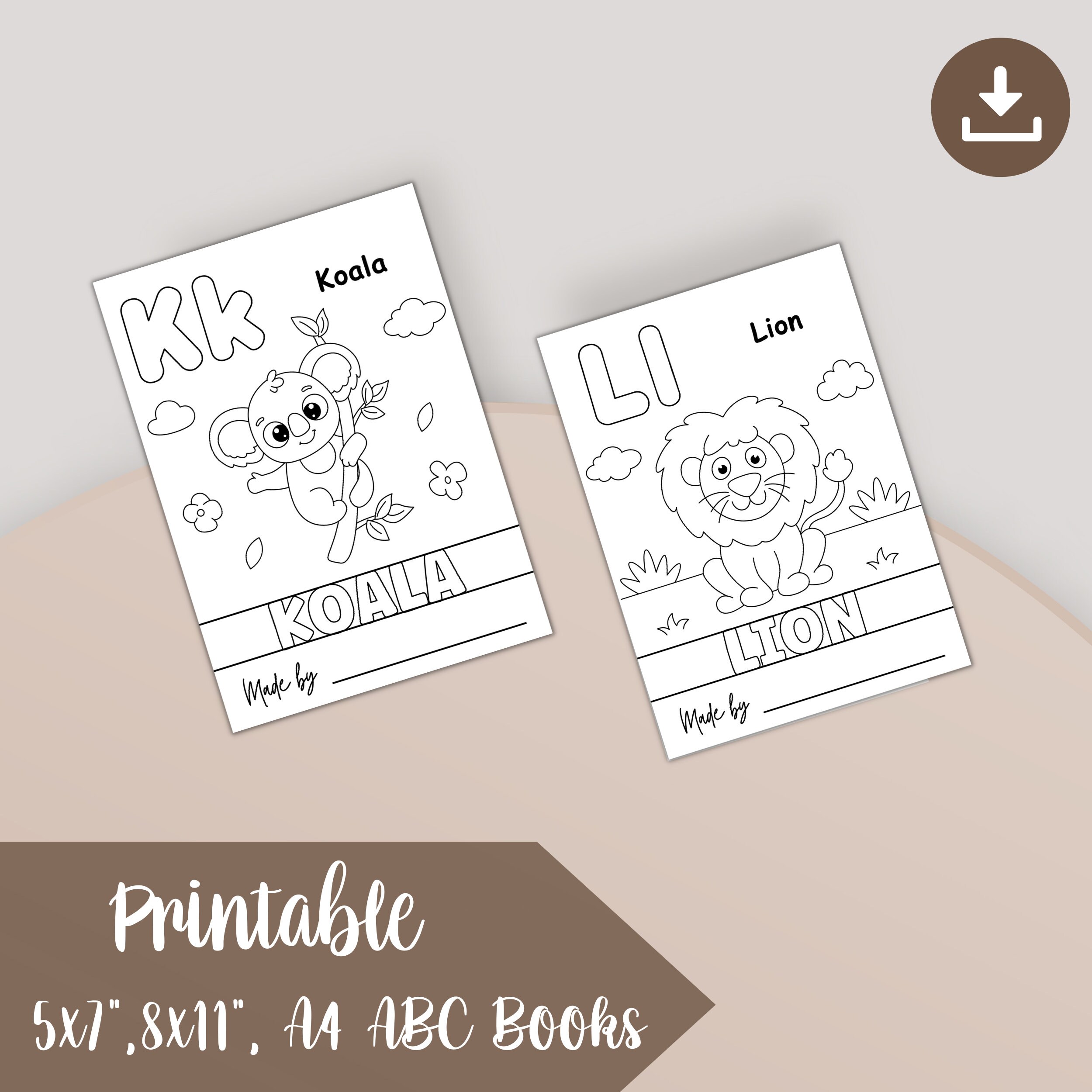 ABC Book Baby Shower Coloring Page, Woodland Animal Abc Coloring Book ...