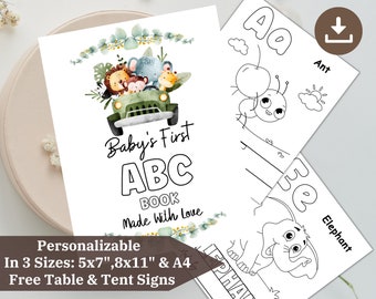 Woodland Animals ABC Coloring Book: Baby Shower Activity (PDF)