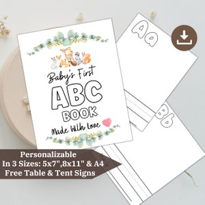 ABC Baby Shower Coloring Book: Printable Alphabet Activity (Digital Download)