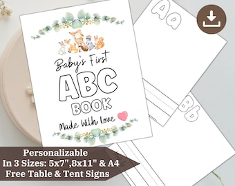 ABC Baby Shower Coloring Book: Printable Alphabet Activity (Digital Download)