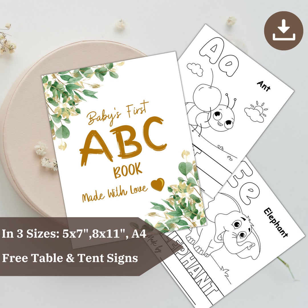 ABC Coloring Book | Animal Alphabet Book Printable | Alphabet Coloring ...