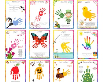 Handprint Memory Book: 12-Month Keepsake Craft (Printable PDF)