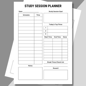 Studienplaner | Täglicher Lerntracker| Sofortiger Download | Süßer Planer | Minimalistischer Studienplaner