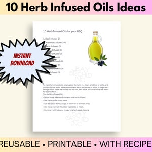 INFUSED OILS PRINTABLE, Bbq Elements Prepping Checklist Download, Barbecue Grill Accessories Template Pdf