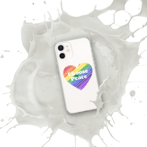 Choose Peace Clear Case for iPhone®, Motivational Quotes, inspirational quotes, Cell Phone Cover Art, positive quotes, Pride