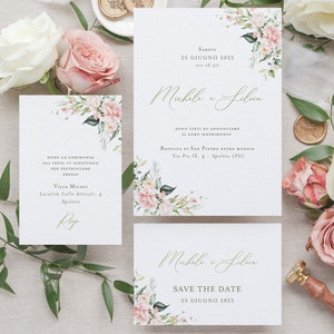 Partecipazioni matrimonio fiori