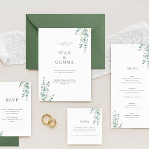 Eucalyptus wedding invitations