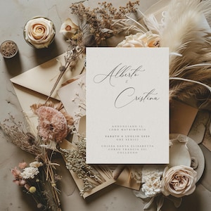 Partecipazioni matrimonio eleganti su carta riciclata