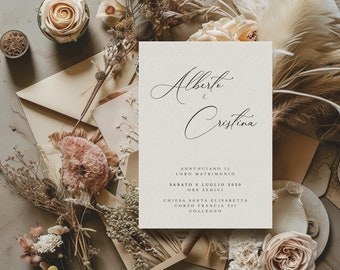 Elegant wedding invitations on recycled paper
