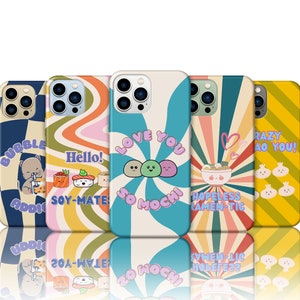 Cute Asian Food Mochi Ramen Boba Tea Protective Shock Proof Phone Case for Apple iPhone 15 14 13 12 11 Pro Max Plus Mini Xr X Xs Max 7 8 Se