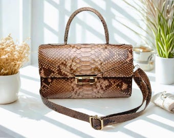 LFM Fashion - Luxury Wedding Purse Bag - Genuine Python Snakeskin Leather