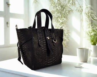 Borsa a tracolla in pelle di pitone