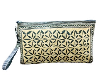 Square Embroidery Wristlet Purse - Banda Aceh Handcrafted Bag