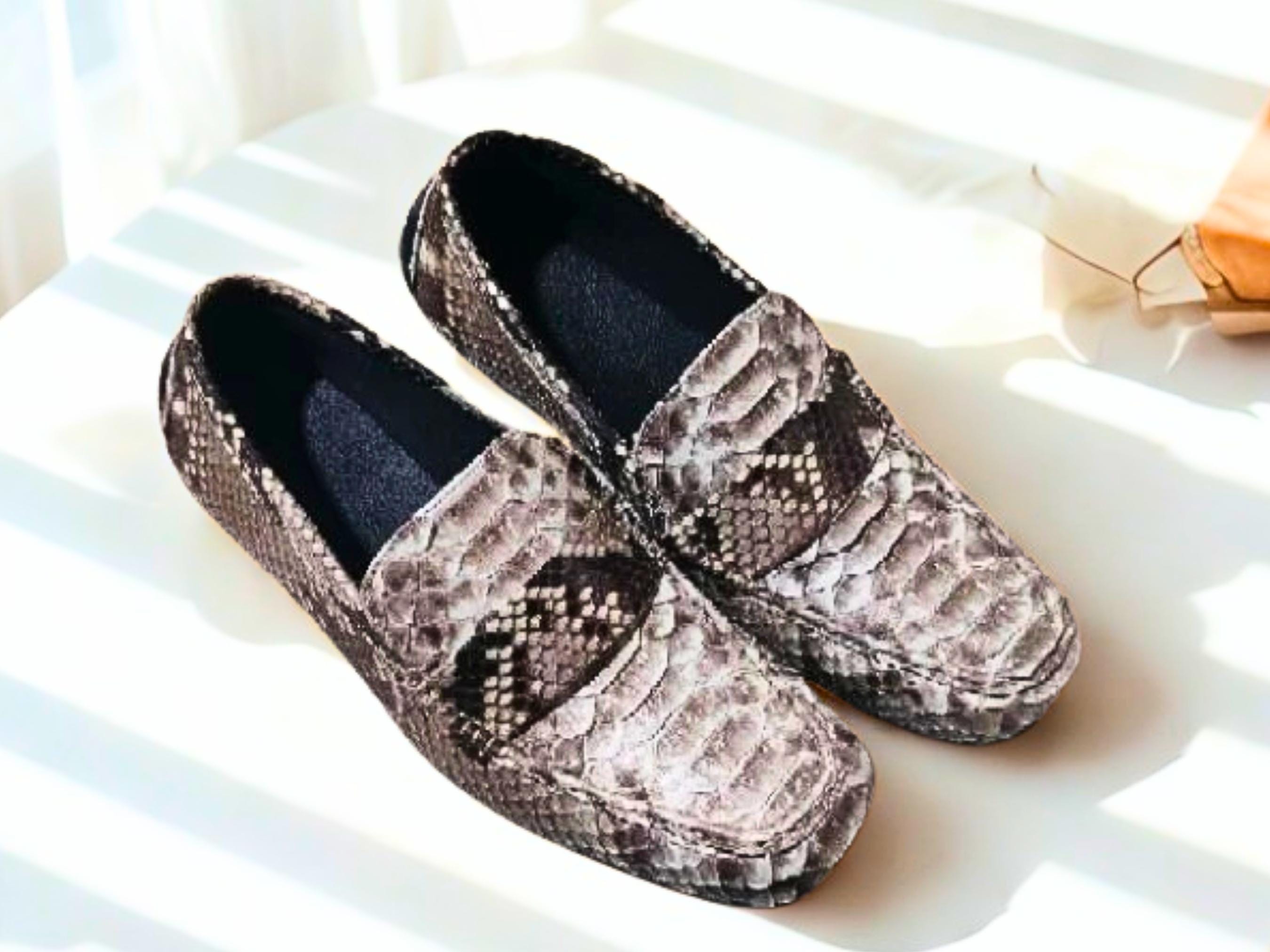 NWOT Ariat Men\'s Snakeskin Loafers - Black and Cream Size 11B Mens Snakeskin Loafers - Etsy main image 4