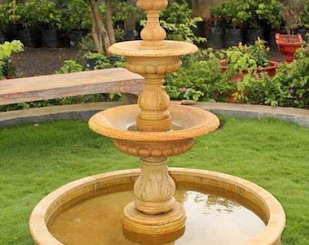 Yellow stone fountain , marble fountain , home fountain