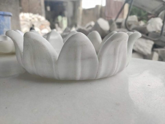 White Marble Lotus Dish White Marble Lotus Dish