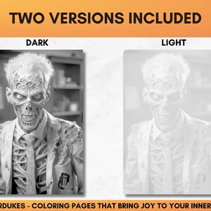 30 Zombie Coloring Pages for Adults, Halloween Coloring Book in