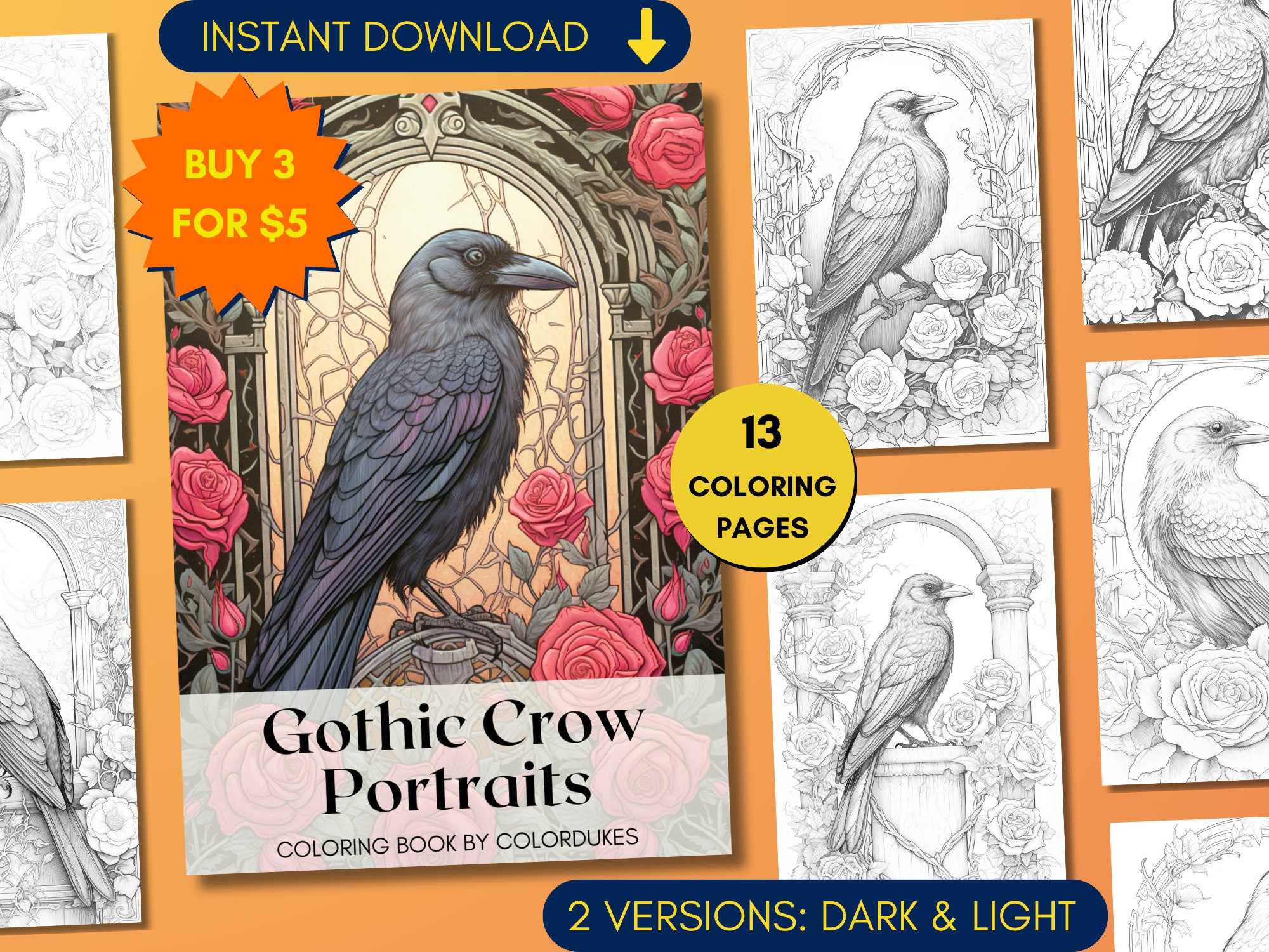 5 Pages Instant Download Animal Spirits to Color Wolf Raven Crow Eagle Bear  Native American Art Coloring Adult Color Book, Digi Stamp -  Norway
